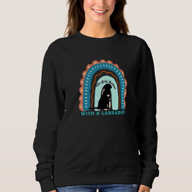Labrador Retriever Dog With Patterned Rainbow   Sweatshirt (Front)