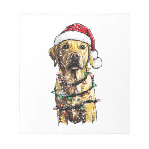 Labrador Retriever Dogs Tree Christmas Sweater Xma Notepad