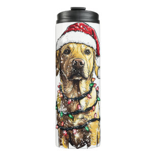 Labrador Retriever Dogs Tree Christmas Sweater Xma Thermal Tumbler