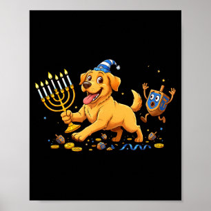 Labrador Retriever Dreidel Menorah Hanukkah Kids W Poster