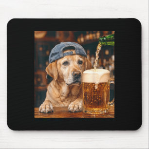 Labrador Retriever Drinking Beer Funny Dog Meme Mouse Pad