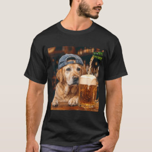 Labrador Retriever Drinking Beer Funny Dog Meme T-Shirt