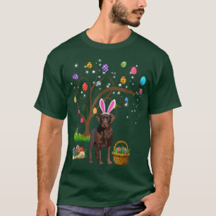 Labrador Retriever Easter Day Eggs Tree Bunny East T-Shirt