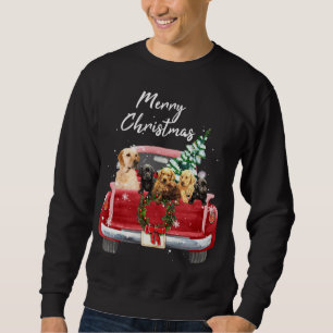 Labrador retriever family Truck Christmas Pajama Sweatshirt