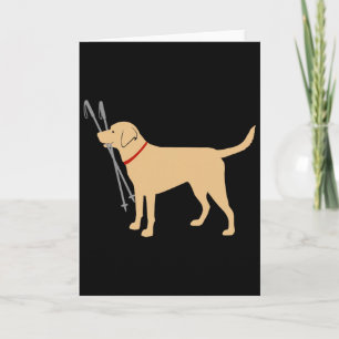 Labrador Retriever Fetch Ski Poles Yellow Lab Skii Card