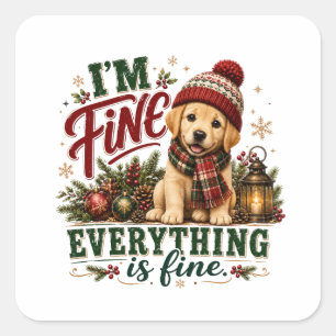 Labrador Retriever Fine Everything Is Fine Square Sticker