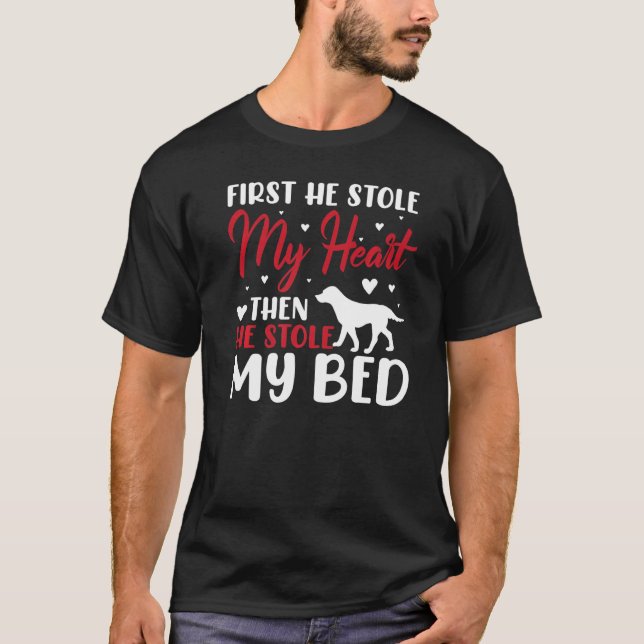 Labrador Retriever First He Stole My Heart Funny D T-Shirt (Front)