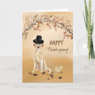 Labrador Retriever Funny Pilgrim Hat Thanksgiving Card