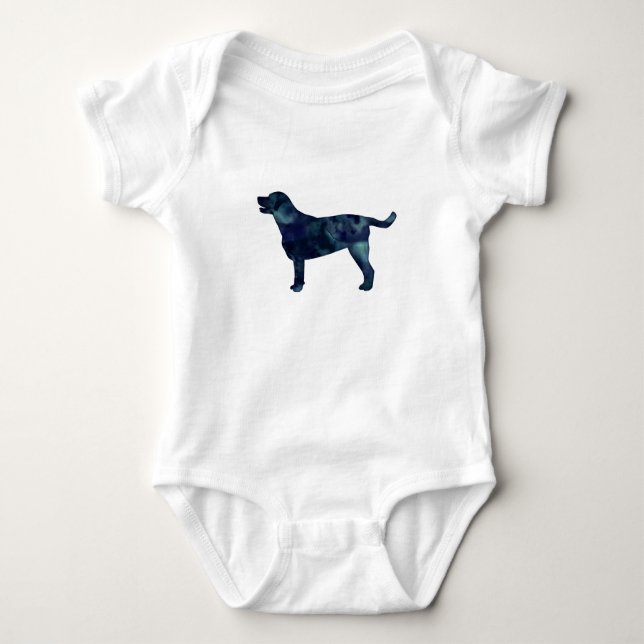 Labrador Retriever Geometric Pattern Silhouette Baby Bodysuit (Front)