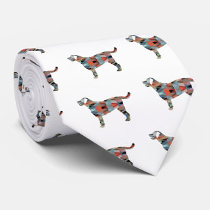 Labrador Retriever Geometric Pattern Silhouette Tie