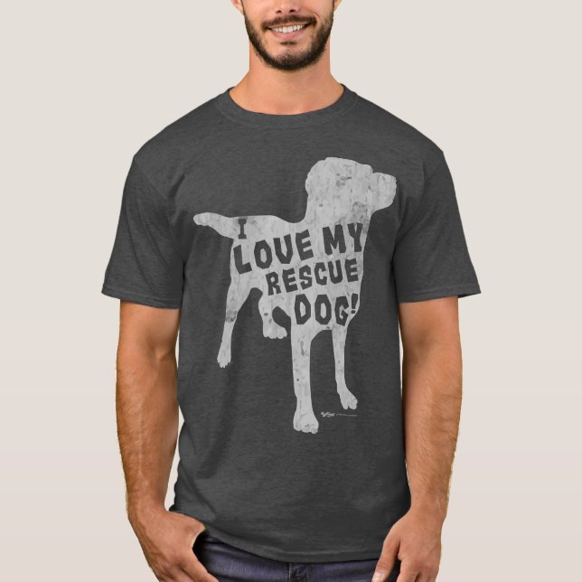 Labrador Retriever Gift I Love My Rescue Dog T-Shirt (Front)