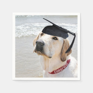 Labrador Retriever Graduate With Cap Napkin