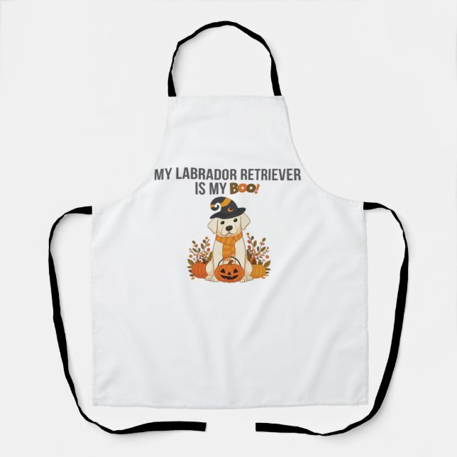Labrador Retriever Halloween Dog  Funny Spooky Boo Apron (Front)