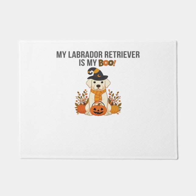 Labrador Retriever Halloween Dog  Funny Spooky Boo Doormat (Front)