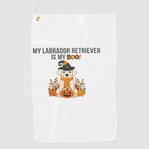 Labrador Retriever Halloween Dog Funny Spooky Boo Golf Towel