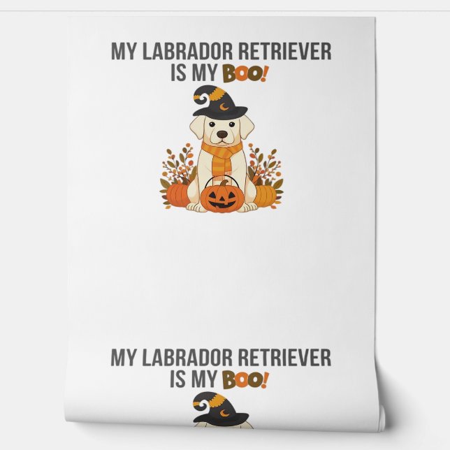 Labrador Retriever Halloween Dog  Funny Spooky Boo Wallpaper (Unrolling)