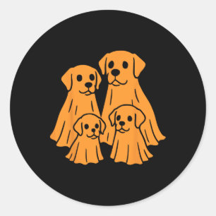 Labrador Retriever Halloween Ghost Family Funny Do Classic Round Sticker