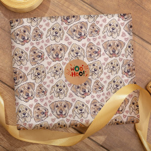 Labrador Retriever Hand-Drawn Cartoon Head  Wrapping Paper