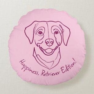 Labrador Retriever. Happiness, Retriever Edition! Round Cushion