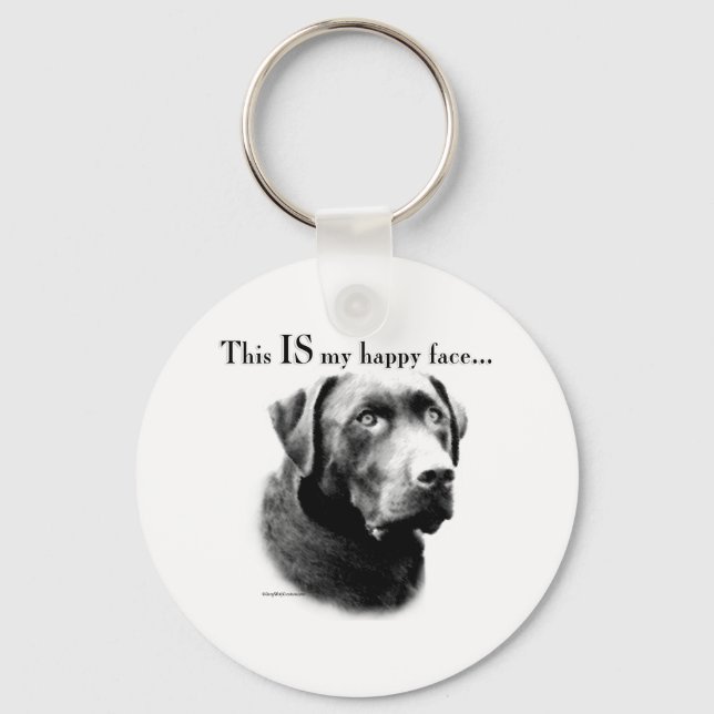 Labrador Retriever Happy Face Key Ring (Front)