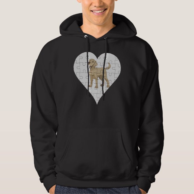 Labrador Retriever Heart Jigsaw Pieces Labrador Re Hoodie (Front)