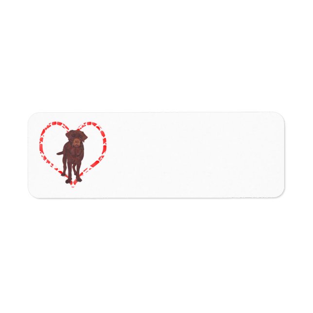 LABRADOR RETRIEVER HEART RETURN ADDRESS LABEL (Front)