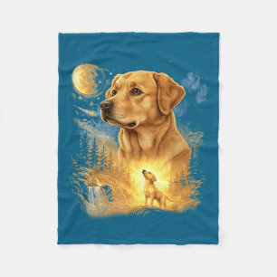 Labrador Retriever Howling To The Moon Vintage Ret Fleece Blanket