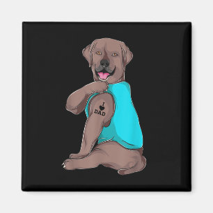Labrador Retriever I Love Dad Tattoo Apparel, Dog Magnet
