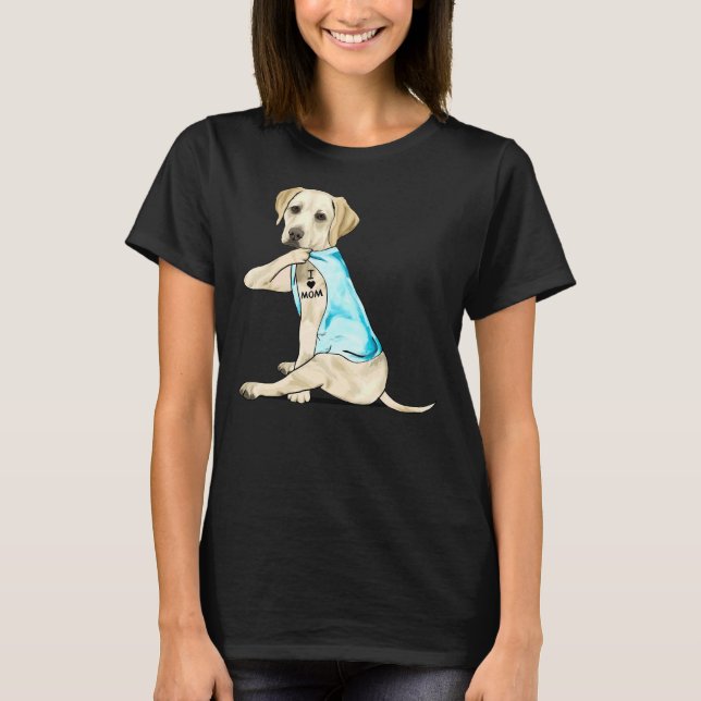 Labrador Retriever I Love Mum Tattoos T-Shirt (Front)