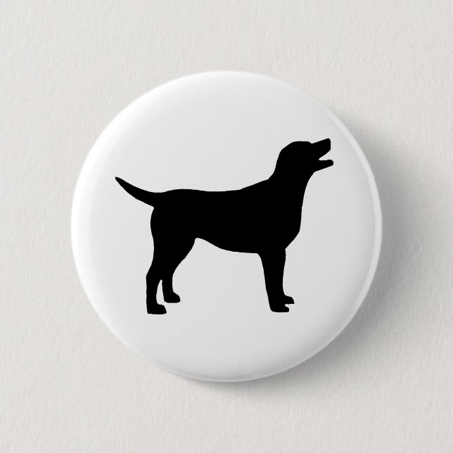 Labrador Retriever (in black) 6 Cm Round Badge (Front)