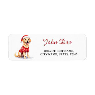Labrador Retriever in Christmas Sweater Return Address Label