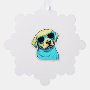 Labrador Retriever in Cool Sunglasses Classic T-Sh Tree Decoration Card