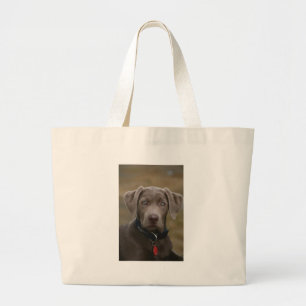 Labrador Retriever In Rare Light Silver Large Tote Bag