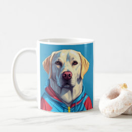 Labrador retriever in track suit coffee mug