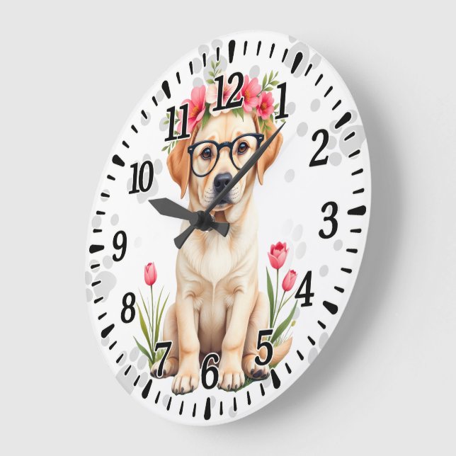 Labrador Retriever  Large Clock (Angle)