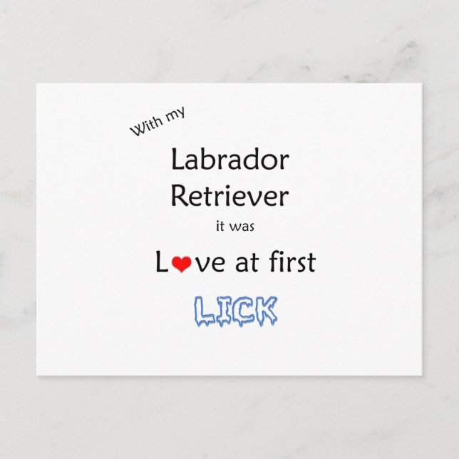 Labrador Retriever Lick Design Postcard (Front)