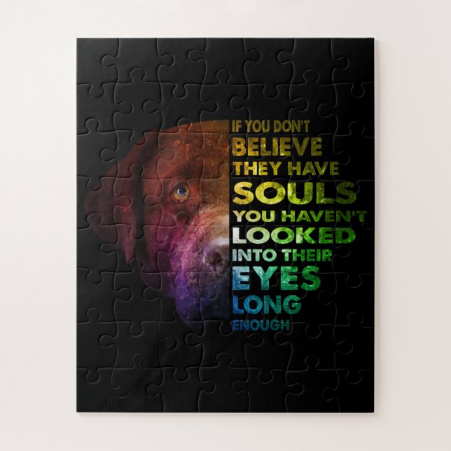 Labrador Retriever looked Into Their Eye Dog Lover Jigsaw Puzzle (Vertical)