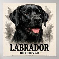 Labrador Retriever Loyal Family Dog Portrait Artwo