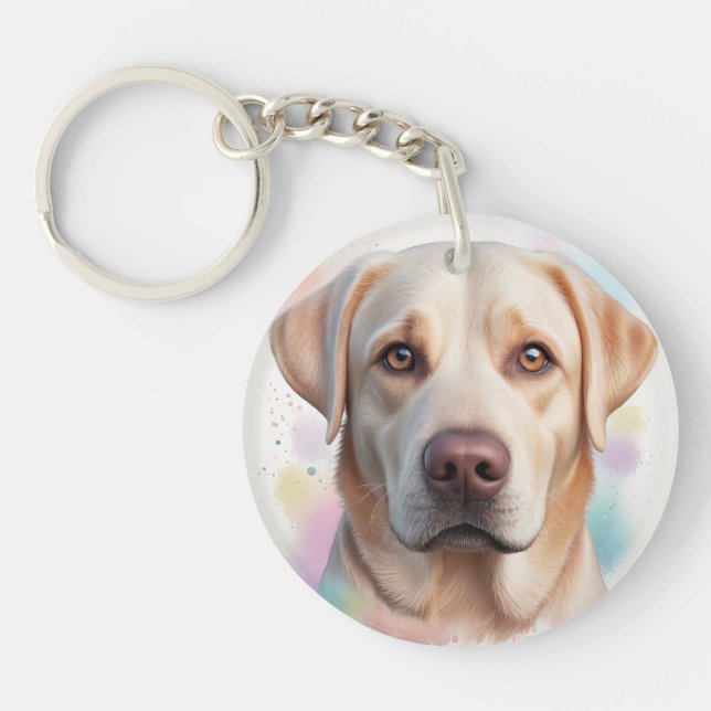 Labrador Retriever Magical Whimsical Art Key Ring (Front)