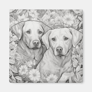 Labrador Retriever Magnet - Two Dogs