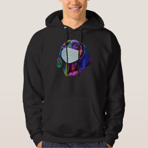 Labrador Retriever Mask Colourful Dog Pop Wearing Hoodie
