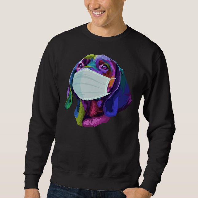 Labrador Retriever Mask Colourful Dog Pop Wearing  Sweatshirt (Front)