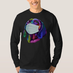 Labrador Retriever Mask Colourful Dog Pop Wearing T-Shirt