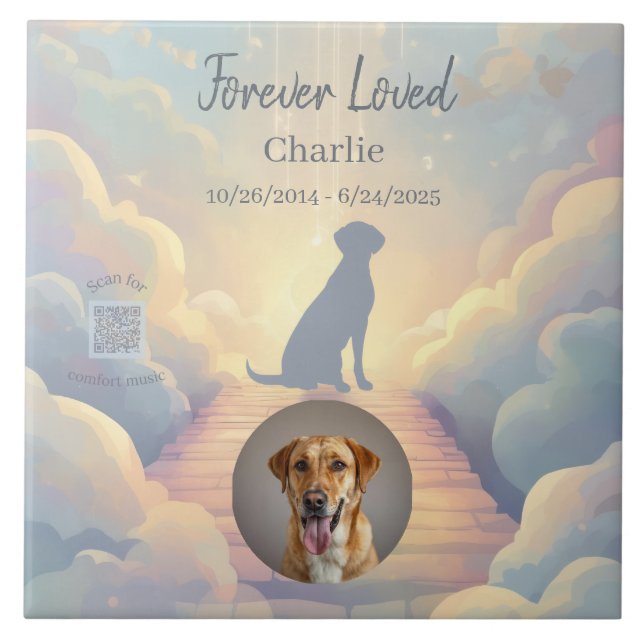 Labrador Retriever Memorial Ceramic Tile Rainbow (Front)