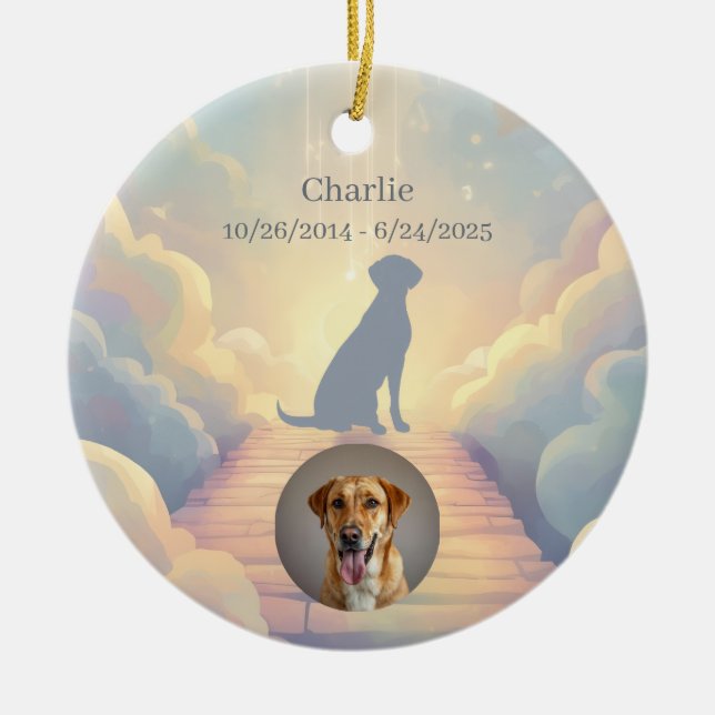 Labrador Retriever Memorial Ornament – Add Photo (Front)