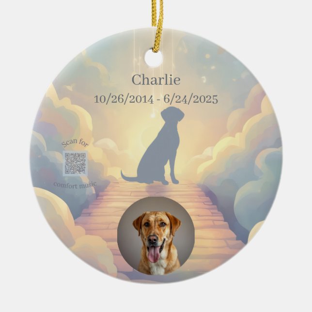 Labrador Retriever Memorial Ornament Rainbow (Front)