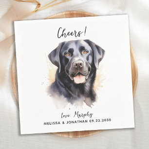 Labrador Retriever Modern Dog Wedding Cocktail Napkin