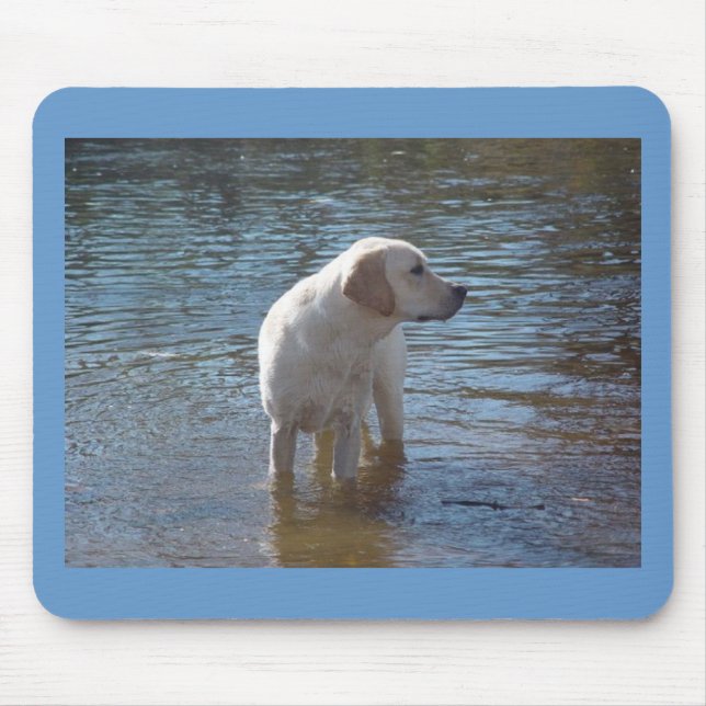 Labrador Retriever Mousepad At The Lake (Front)