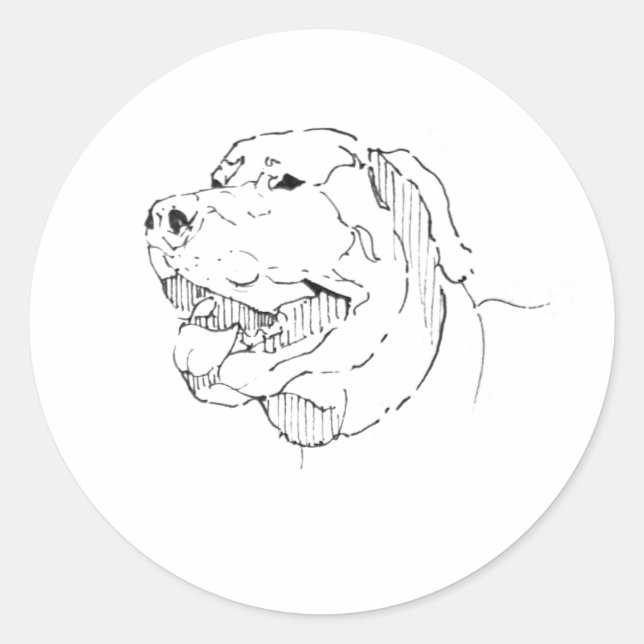 Labrador Retriever Mug, Dog Line Art Classic Round Sticker (Front)