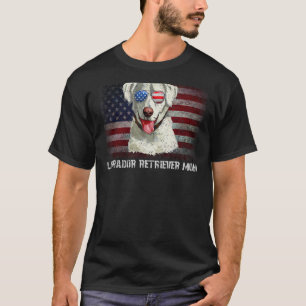 Labrador Retriever Mum American Dog Us Flag 4th Of T-Shirt
